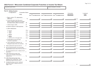 Form 6 (IC-406) Wisconsin Combined Corporation Franchise or Income Tax Return - Wisconsin, Page 7