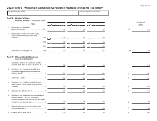 Form 6 (IC-406) Wisconsin Combined Corporation Franchise or Income Tax Return - Wisconsin, Page 9