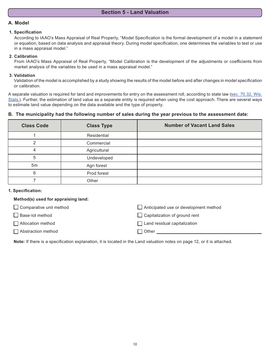 Form PR-800 Annual Assessment Report - Wisconsin, Page 10