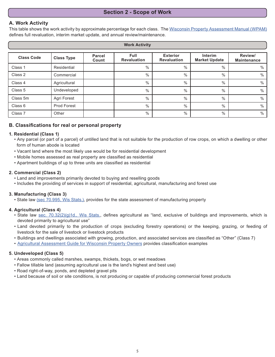 Form PR-800 Annual Assessment Report - Wisconsin, Page 5