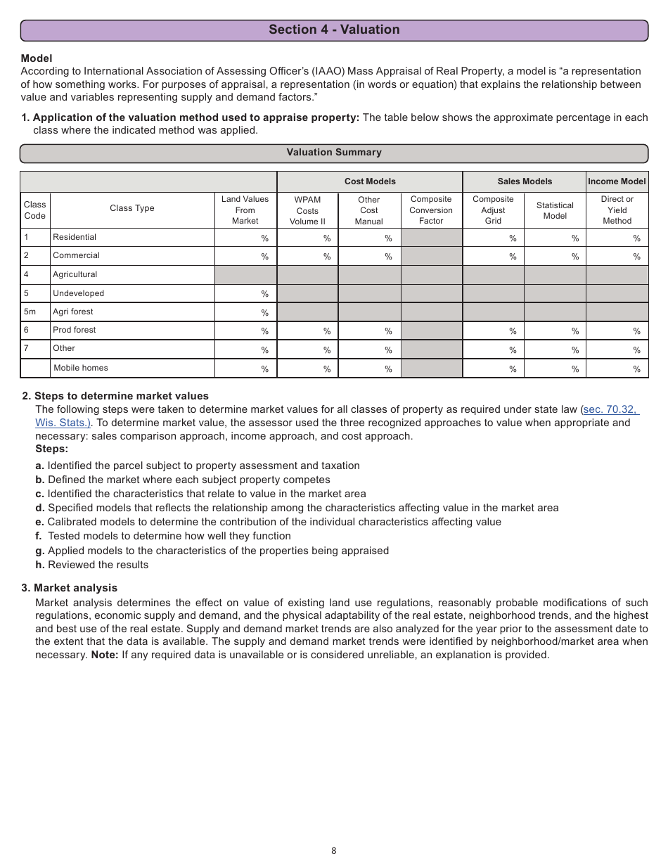Form PR-800 Annual Assessment Report - Wisconsin, Page 8