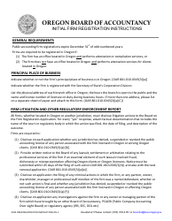 Document preview: Initial Firm Registration - Oregon
