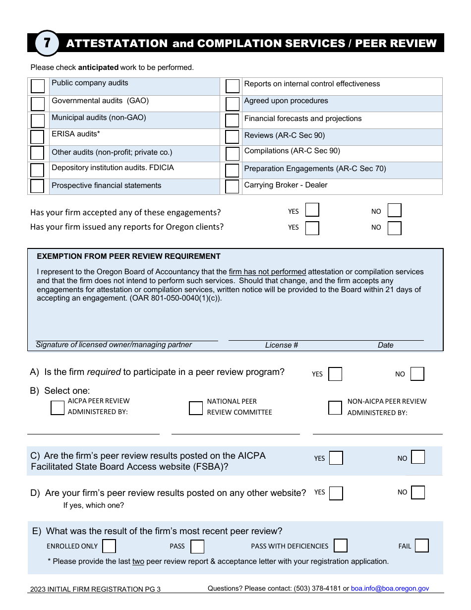 Initial Firm Registration - Oregon, Page 6