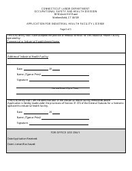 Application for Industrial Health Facility License - Connecticut, Page 4