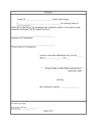 Hava Complaint Form - Mississippi, Page 3