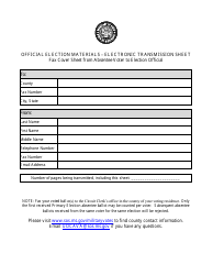 Document preview: Fax Cover Sheet From Absentee Voter to Election Official - Mississippi