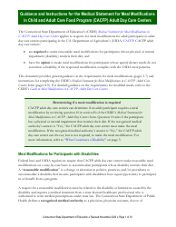 Instructions for Medical Statement for Meal Modifications in Child and Adult Care Food Program (CACFP) Adult Day Care Centers - Connecticut