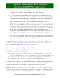 Instructions for Medical Statement for Meal Modifications in Child and Adult Care Food Program (CACFP) Adult Day Care Centers - Connecticut, Page 4