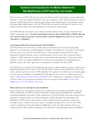Instructions for Medical Statement for Meal Modifications in Child and Adult Care Food Program (CACFP) Adult Day Care Centers - Connecticut, Page 5