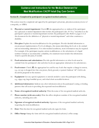 Instructions for Medical Statement for Meal Modifications in Child and Adult Care Food Program (CACFP) Adult Day Care Centers - Connecticut, Page 9