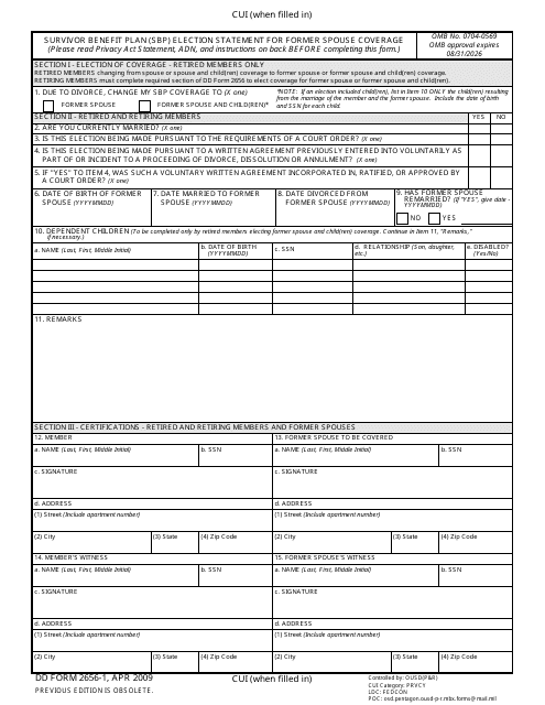 DD Form 2656-1  Printable Pdf