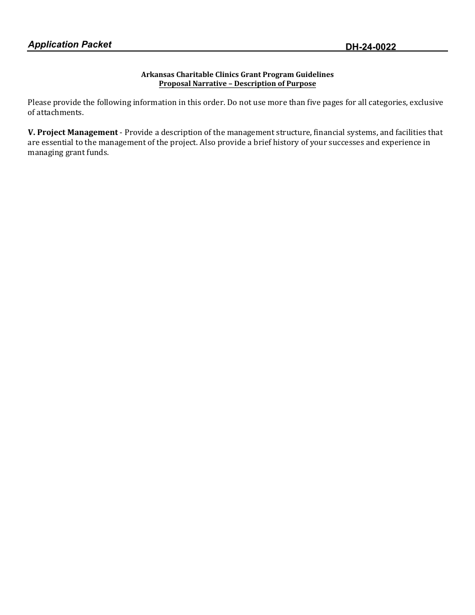 Form DH-24-0022 Notice of Funds Availability Application Packet - Charitable Clinics - Arkansas, Page 7