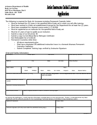 Document preview: Artist Instructor Initial Licensure Application - Arkansas