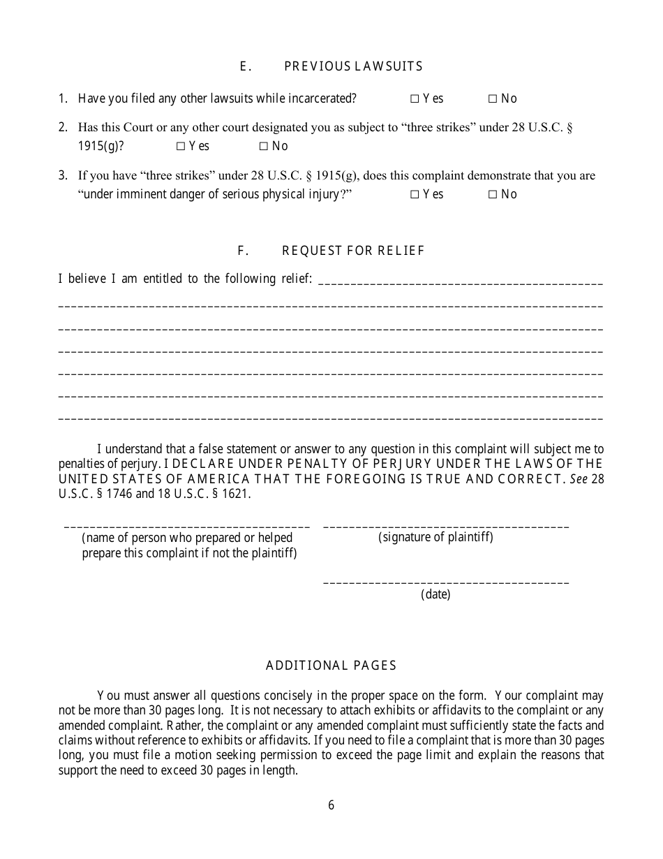 Civil Rights Complaint by an Incarcerated Individual - Nevada, Page 10