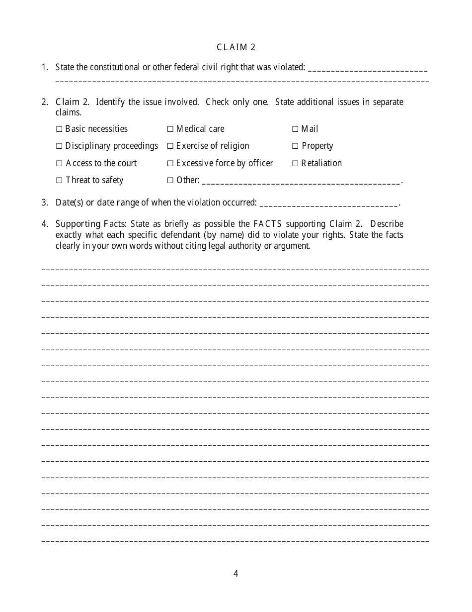 Civil Rights Complaint by an Incarcerated Individual - Nevada, Page 8