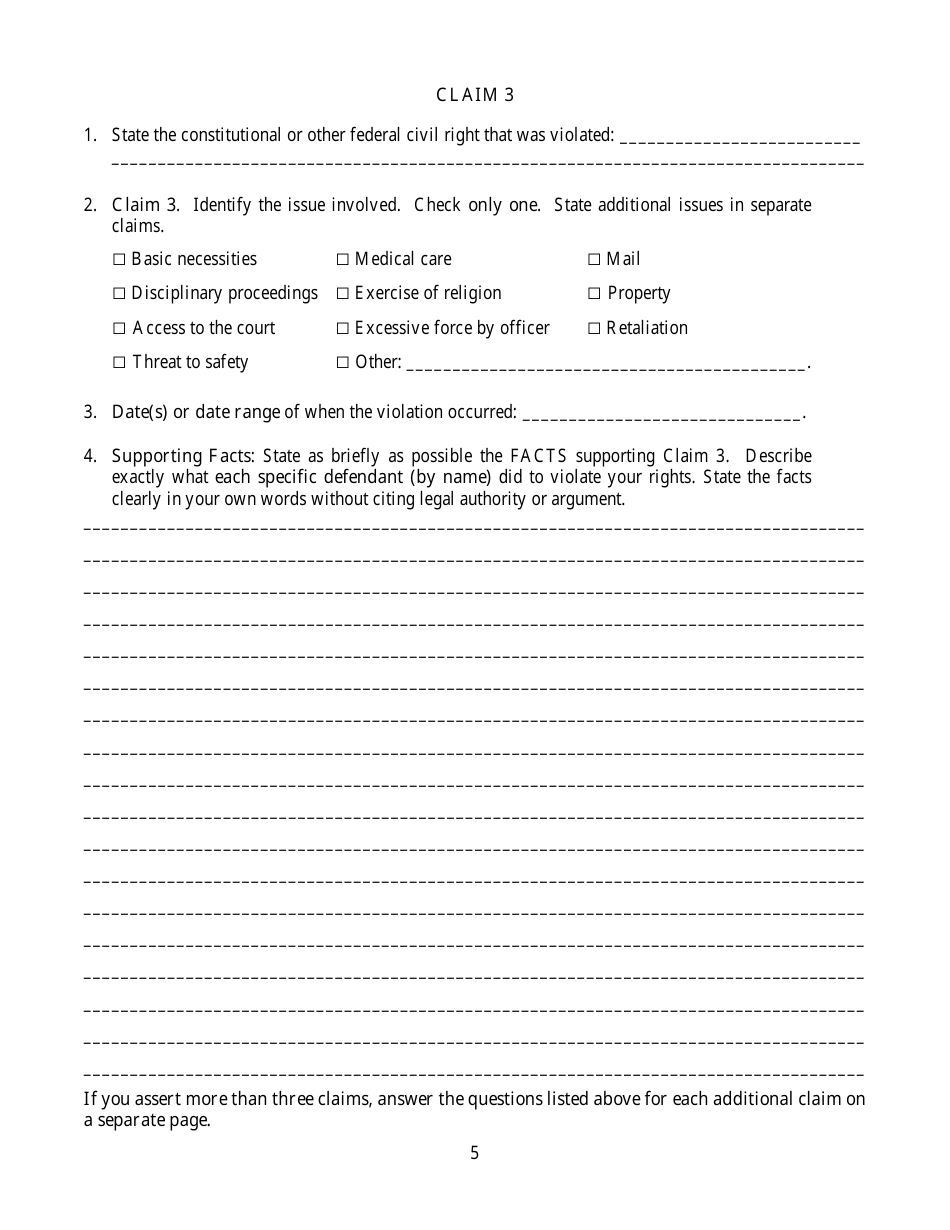 Civil Rights Complaint by an Incarcerated Individual - Nevada, Page 9
