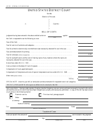 Form AO133 Bill of Costs - Nevada