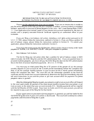 Application to Proceed in Forma Pauperis for Inmate - Nevada