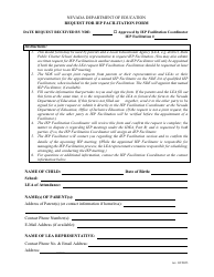 Request for Iep Facilitation Form - Nevada