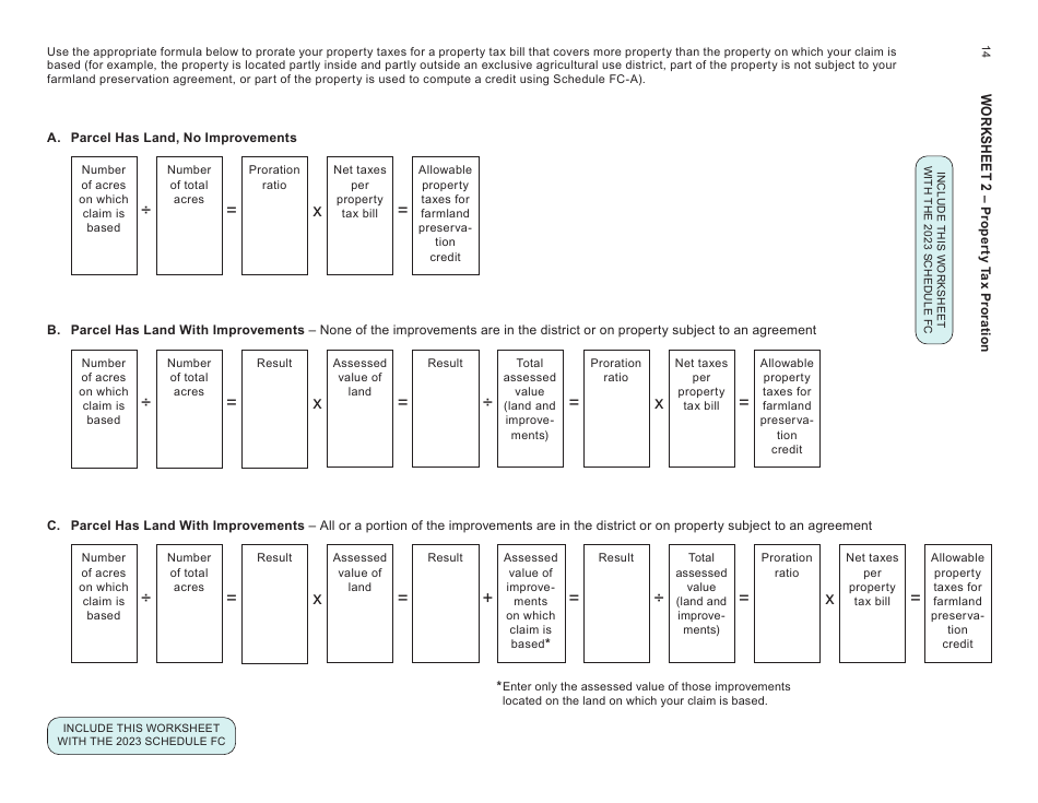 Instructions for Form I-025 Schedule FC Wisconsin Farmland Preservation Credit - Wisconsin, Page 14