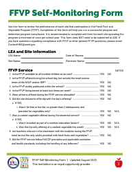 Ffvp Self-monitoring Form - Arizona