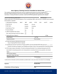 Document preview: Inter-Agency Catering Contract Checklist - Arizona