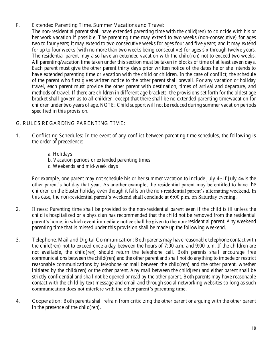Complaint / Motion for Shared Parenting - Warren County, Ohio, Page 18