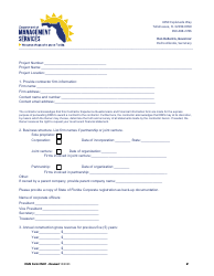 DMS Form CM01 Contractor Experience Questionnaire and Financial Information - Florida, Page 2