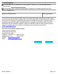 Form 0427E Declaration of Representative - Ontario, Canada, Page 2