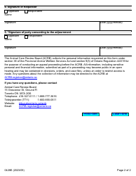 Form 0428E Adjournment Request - Ontario, Canada, Page 2