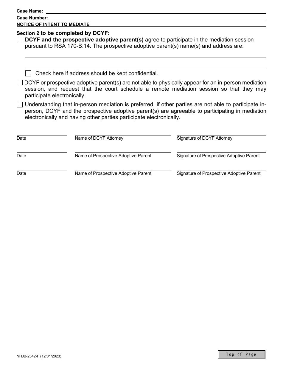Form NHJB-2542-F Notice of Intent to Mediate - New Hampshire, Page 2