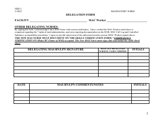 Form NDP2 Delegation Form - Alabama, Page 2