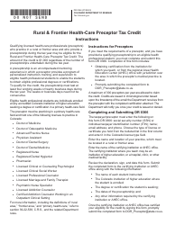 Form DR0366 Rural &amp; Frontier Health-Care Preceptor Tax Credit - Colorado