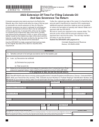 Document preview: Form DR0021S Extension of Time for Filing Colorado Oil and Gas Severance Tax Return - Colorado, 2023