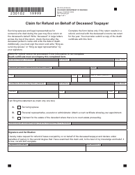 Form DR0102 Claim for Refund on Behalf of Deceased Taxpayer - Colorado