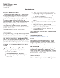 Form DR0172 Contractor Application for Exemption Certificate - Colorado