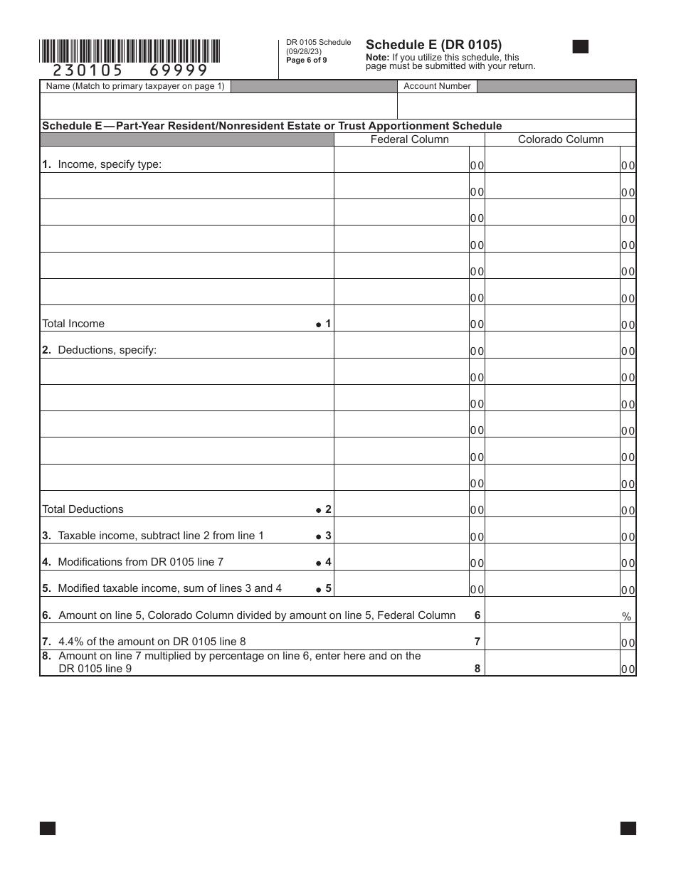 Form dr0105 download fillable pdf or fill online fiduciary income tax