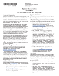 Document preview: Form DR0098 Special Event Sales Tax Return - Colorado