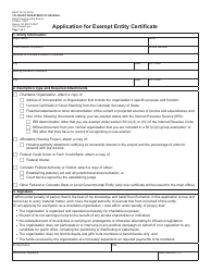 Form DR0715 Application for Exempt Entity Certificate - Colorado, Page 2