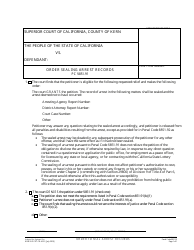 Document preview: Form KRN SUP CRT-CR-410-1 Order Sealing Arrest Records - County of Kern, California