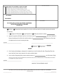 Document preview: Form SUP CRT FL-2825 Ex Parte Application and Order Confirming Retention of Marital Surname (Family Law) - County of Kern, California