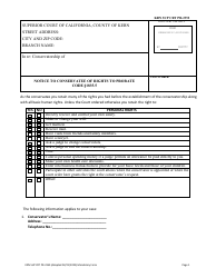 Document preview: Form KRN SUP CRT PR-2352 Notice to Conservatee of Rights to Probate Code 1835.5 - County of Kern, California