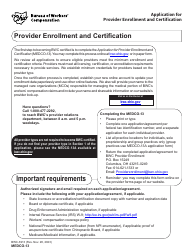 Document preview: Form MEDCO-13 (BWC-3913) Application for Provider Enrollment and Certification - Ohio