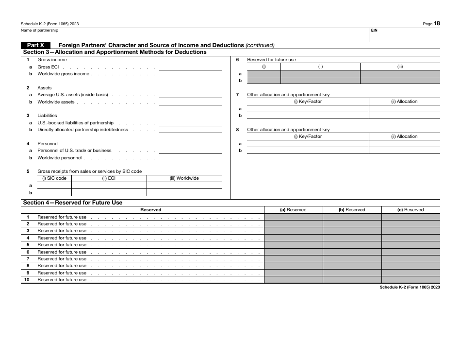 IRS Form 1065 Schedule K-2 Partners Distributive Share Items - International, Page 18