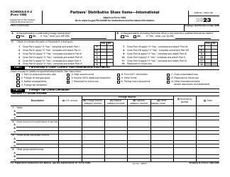 IRS Form 1065 Schedule K-2 Partners&#039; Distributive Share Items - International