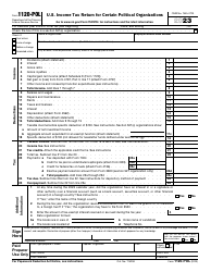 Document preview: IRS Form 1120-POL U.S. Income Tax Return for Certain Political Organizations, 2023