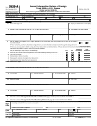 Document preview: IRS Form 3520-A Annual Information Return of Foreign Trust With a U.S. Owner, 2023