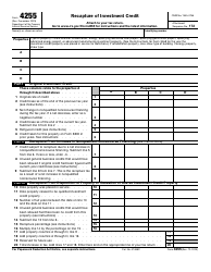 Document preview: IRS Form 4255 Recapture of Investment Credit