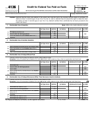 Document preview: IRS Form 4136 Credit for Federal Tax Paid on Fuels, 2023