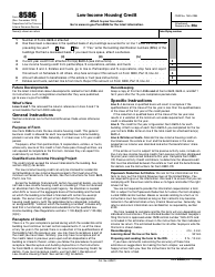 Document preview: IRS Form 8586 Low-Income Housing Credit